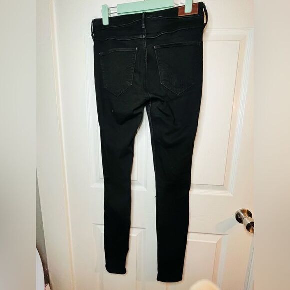 Hollister Distressed Mid Rise Super Skinny Classic Stretch Black 7 Long W 28 - Picture 8 of 10